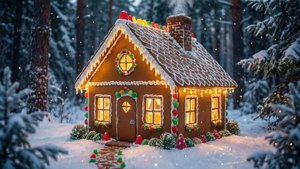 Snowy Forest Gingerbread House