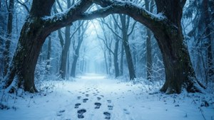 Snowy Forest Path