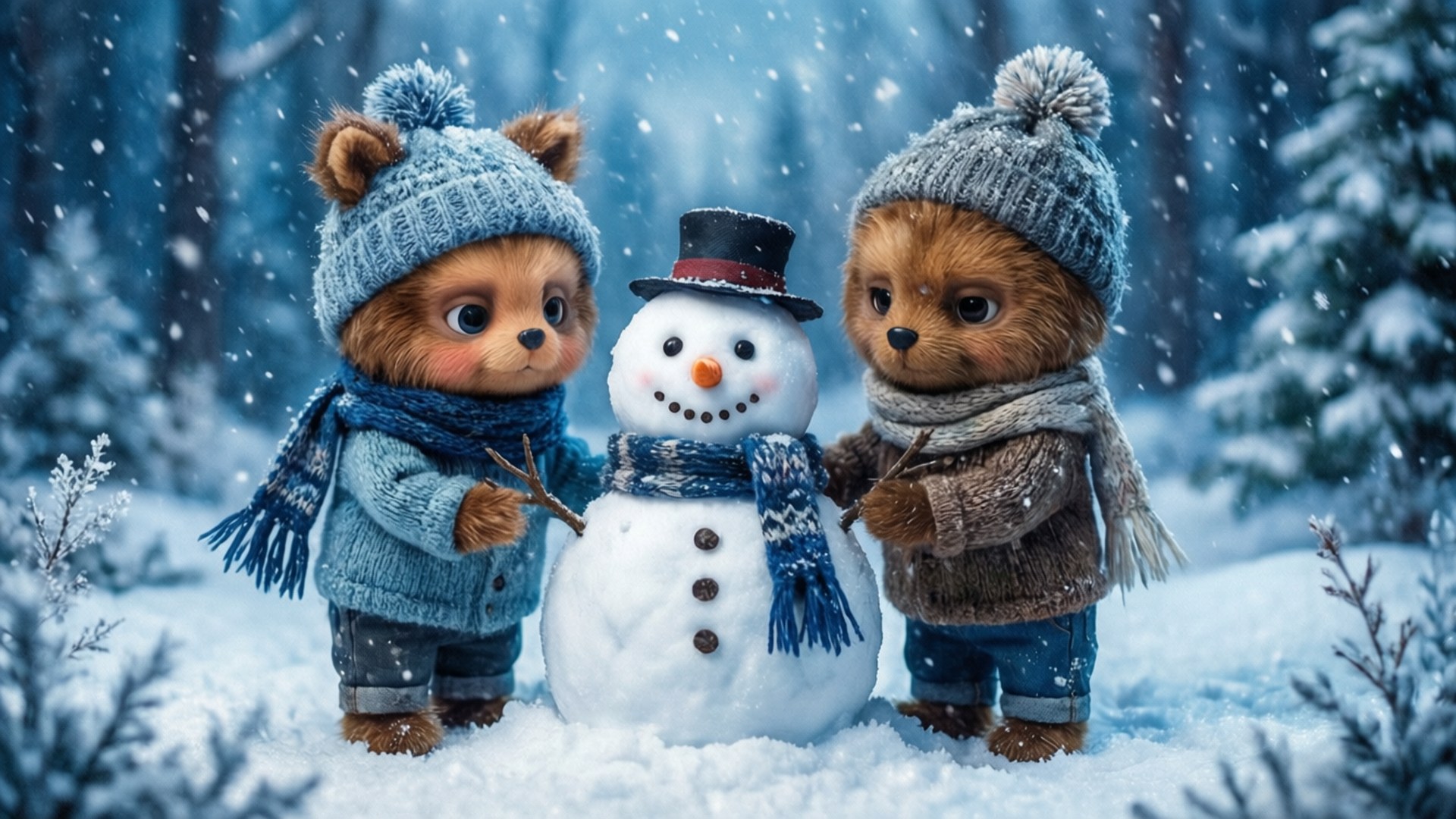 Snowy Fun by Wallpapers.art Studio