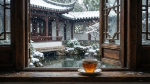 Snowy Garden View
