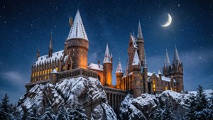 Snowy Hogwarts Night