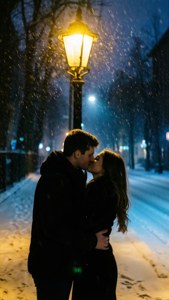 Snowy Kiss Silhouette