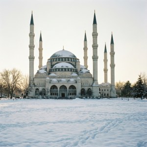 Snowy Kocatepe Mosque