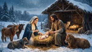 Snowy Manger Landscape