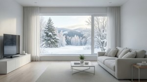 Snowy Minimalist Living Room