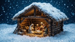 Snowy Nativity Scene