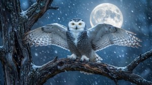 Snowy Owl Moonlit