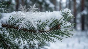 Snowy Pine Branch