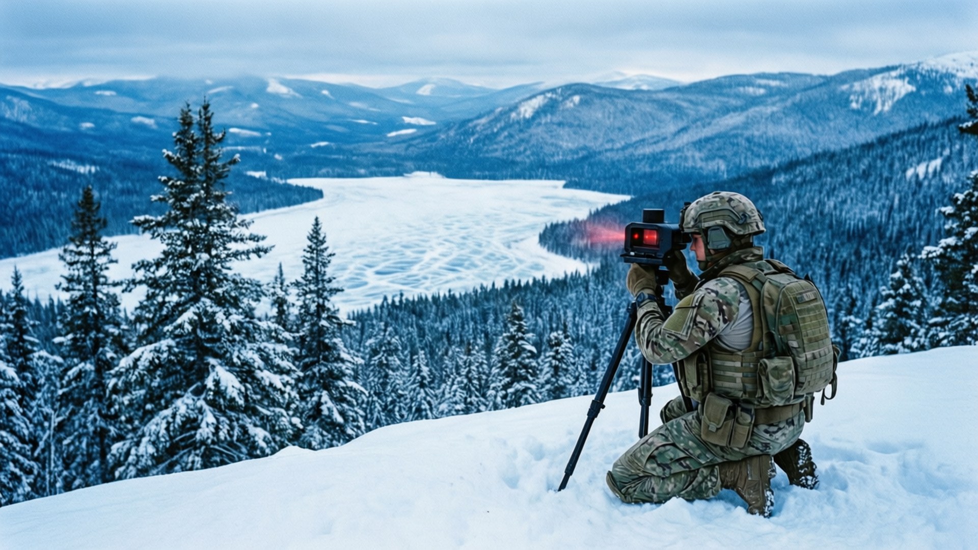 Snowy Ridge Rangefinder by Wallpapers.art Studio