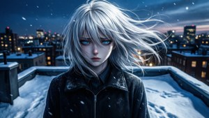 Snowy Rooftop Solitude