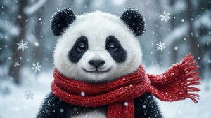 Snowy Scarf Panda