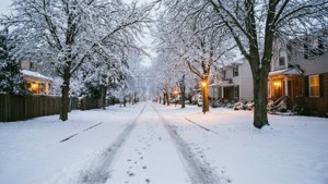Snowy Suburban Street