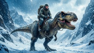 Snowy T-Rex Ride