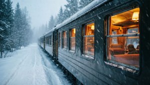 Snowy Train Journey