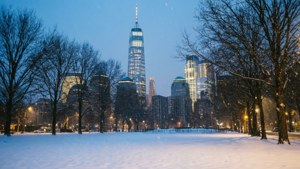Snowy Twilight Tower