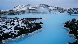 Snowy Volcanic Lagoon