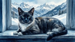 Snowy Windowsill Painting