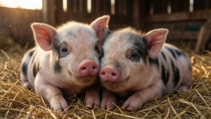 Snuggling Piglets
