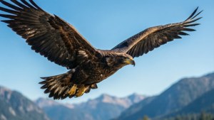 Soaring Eagle in Sky