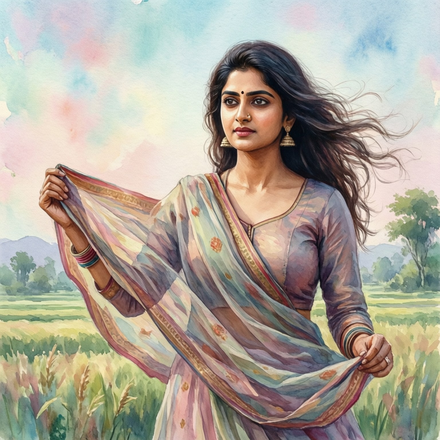 Soft Breeze Portrait by Wallpapers.art Studio