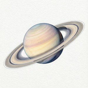 Soft Watercolor Saturn