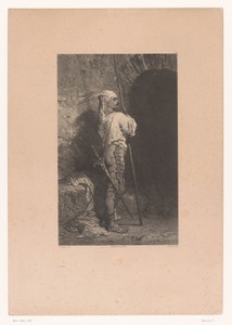 Soldaat op wacht bij de ingang van een poort