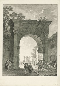Soldaten bij een stadspoort