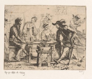 Soldaten en vrouwen in een herberg