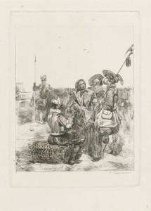 Soldaten met een jong meisje