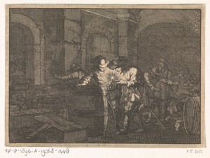 Soldaten te Breisach begaan een ongeluk door met vuur in een kelder met buskruit te komen, 1638