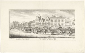 Soldaten te paard in de lijkstoet van Anna van Hannover te Delft, 1759