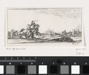 Soldaten te paard in gevecht op een slagveld