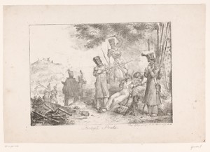 Soldaten van een voorpost rusten uit