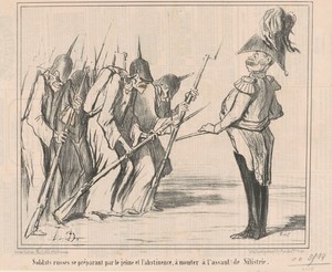 Soldats russes se préparant par le jeune ...