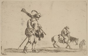 Soldier Holding a Fowl by the Feet