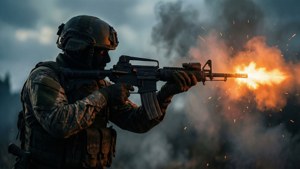 Soldier Silhouette Fire