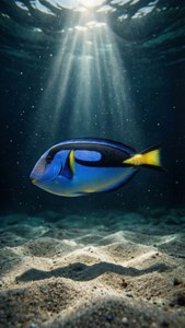 Solitary Blue Tang in Light