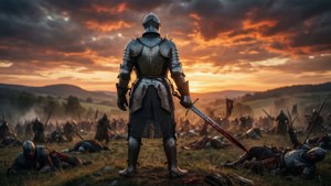 Solitary Knight at Dusk