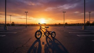 Solitary Sunset Tricycle