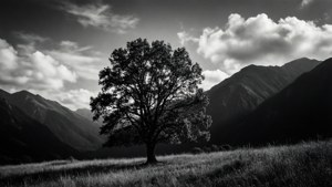 Solitary Tree Monochrome