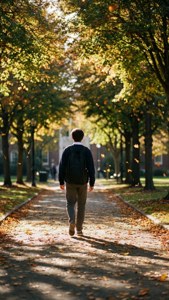 Solitary Walk in Fall