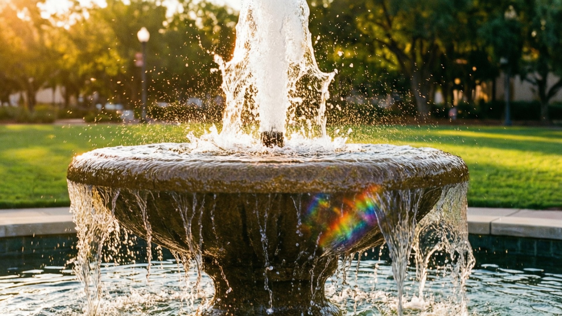 Sombrero Fountain Radiance by Wallpapers.art Studio