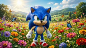 Sonic in Flower Field