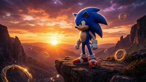 Sonic Sunset Silhouette