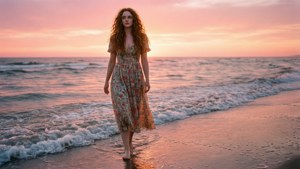 Sophie Turner Beach Sunset