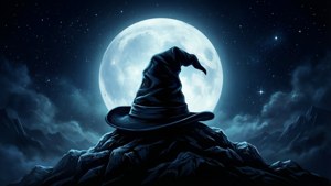 Sorting Hat Silhouette Moon