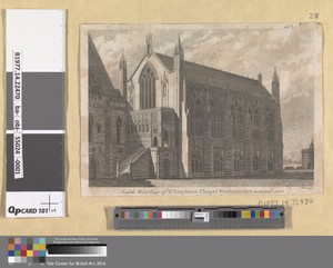 South West view of St. Stephen's Chapel Westminster, Restored 1800