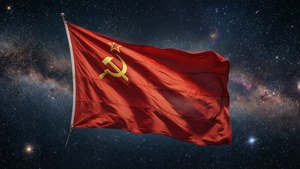 Soviet Flag in Space