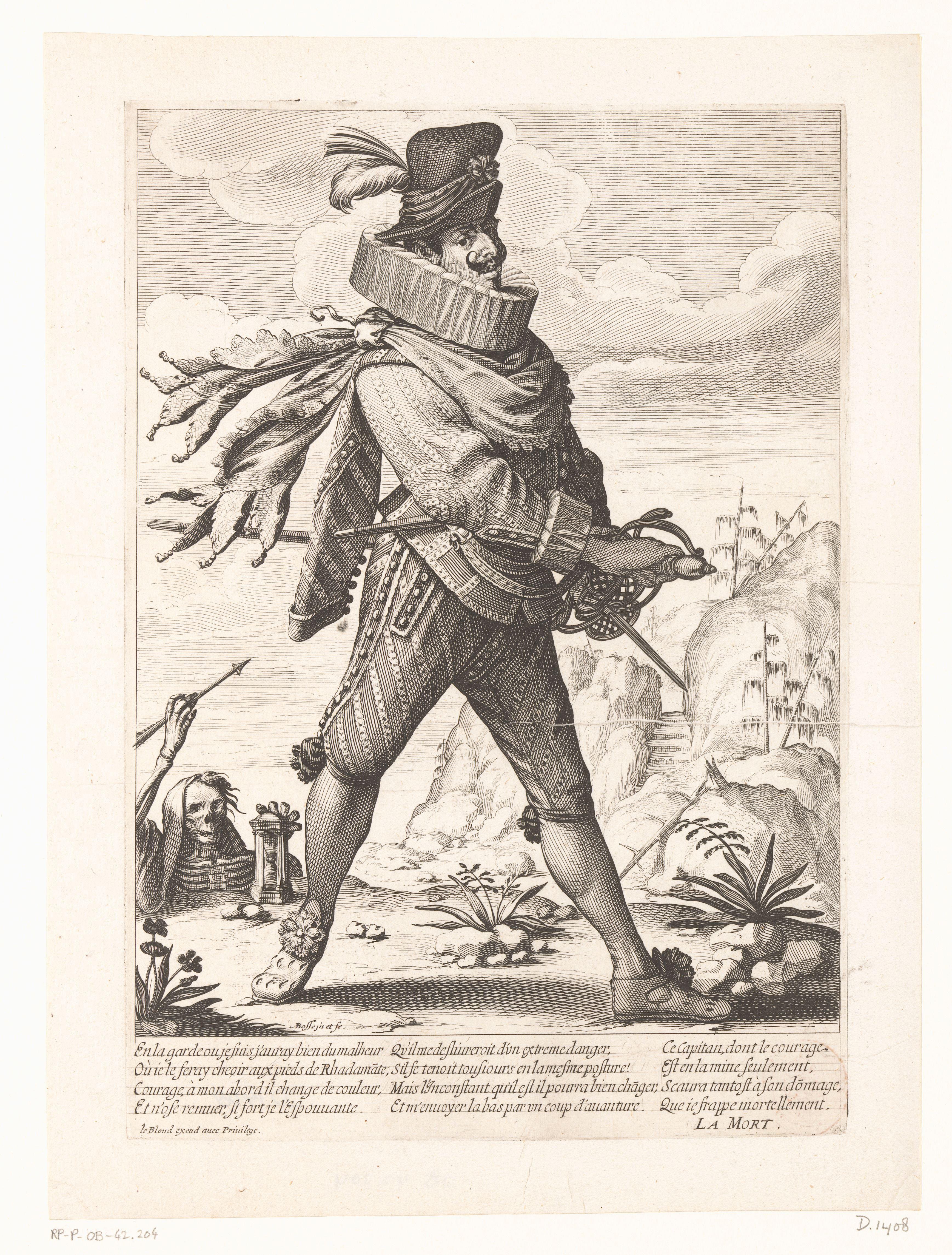 Spaanse soldaat in een landschap by Abraham Bosse