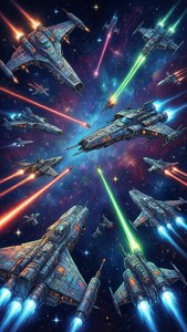 Space Battle Cool Drawing